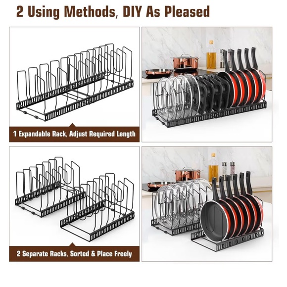 Pot Lid Black Organizer Rack - Picture 5 of 11